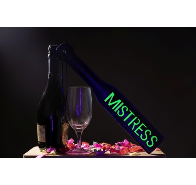 'Mistress'' Paddle - Glow in the Dark - Black/Neon Green